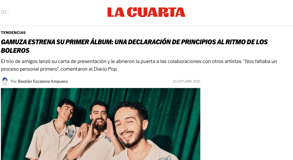 Gamuza estrena su álbum debut «La Amistad Hecha Bolero»